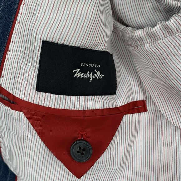 Brooks Brothers Red Fleece Mens Wool Pinstripe Jacket 40L Stretch Lined Blue - Picture 9 of 16